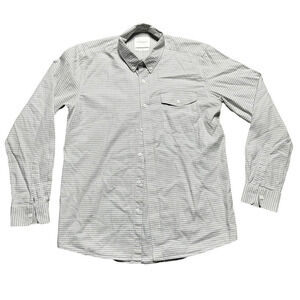NWOT Saturday Surf NYC Gray Button Down Shirt Collared Long Sleeve Pocket Medium